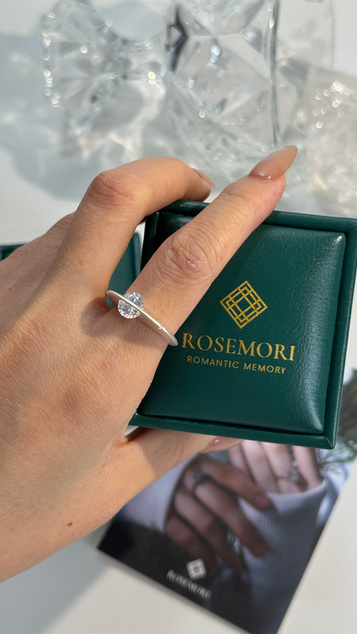 Cosmic Stellar Three-Stone Moissanite Ring — Past, Present & Future | S925 Sterling Silver