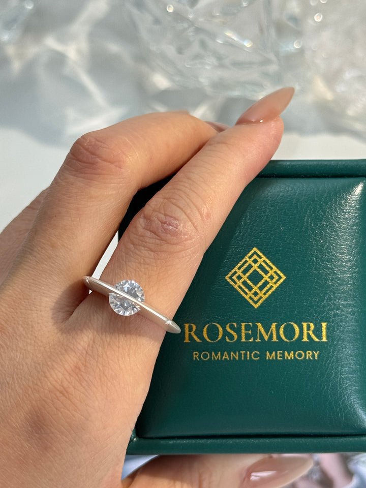 Cosmic Stellar Three-Stone Moissanite Ring — Past, Present & Future | S925 Sterling Silver