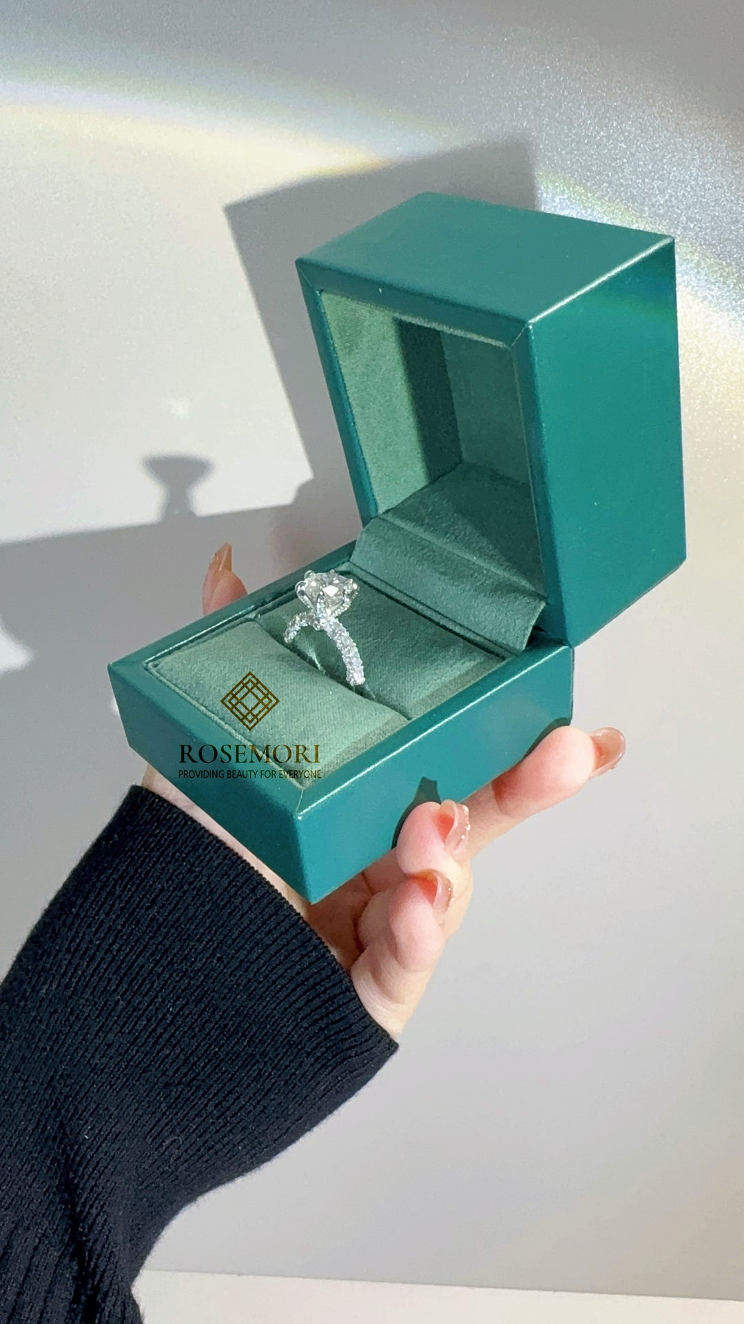 Aurora Six-Prong Moissanite Ring