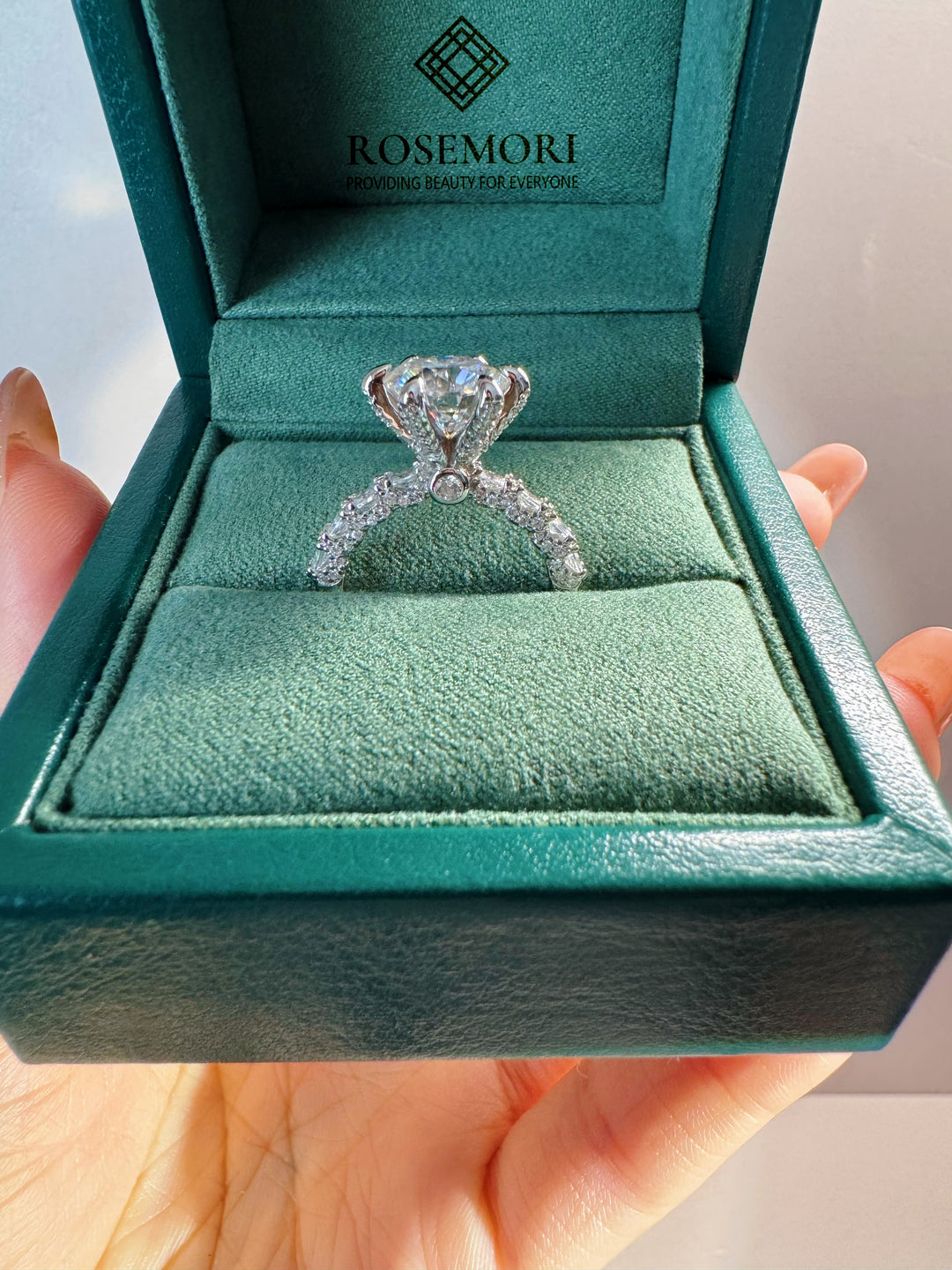 Aurora Six-Prong Moissanite Ring