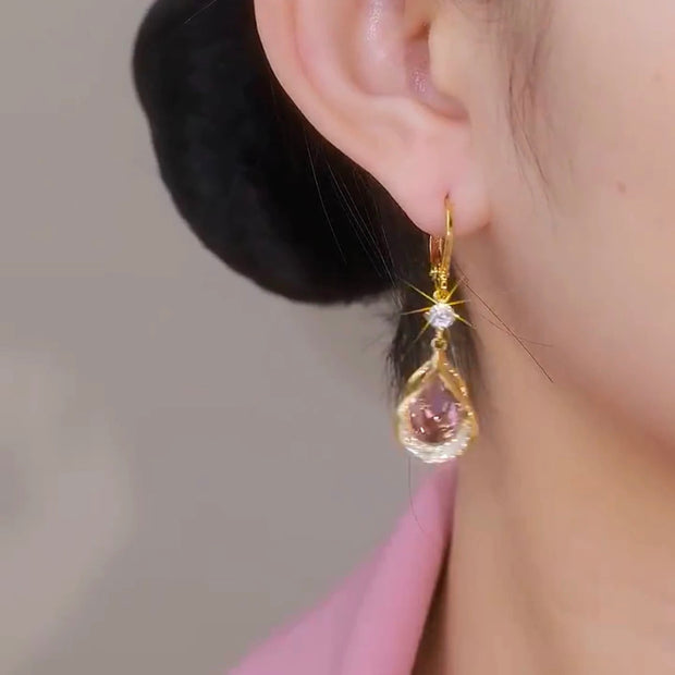 Simple Cat's Eye Drop Earrings
