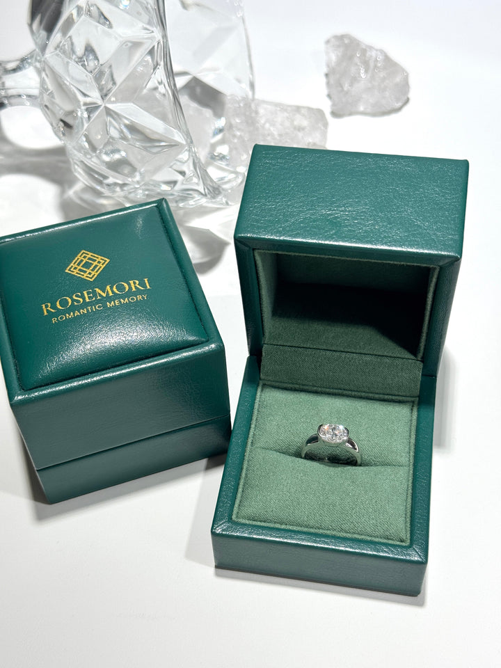 Oval Bezel Moissanite Ring — Minimalist Solitaire | S925 Sterling Silver