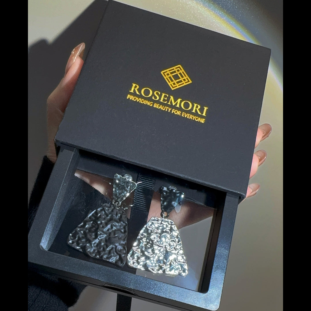 Black and White Colorblock Earrings