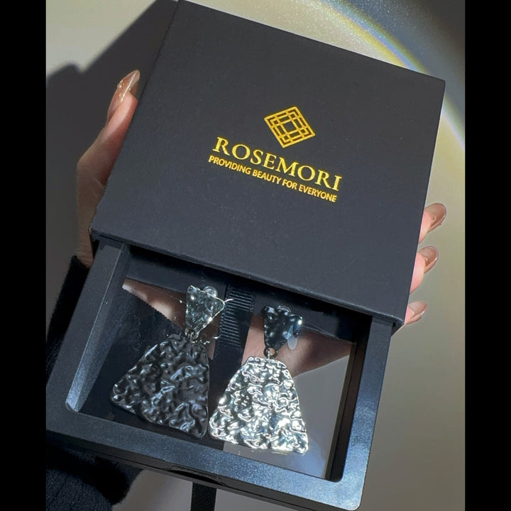 Black and White Colorblock Earrings