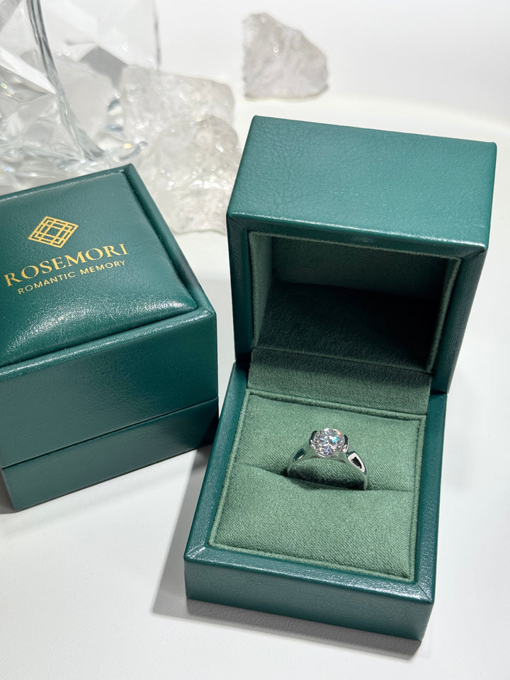 Round-Cut Moissanite Solitaire Ring