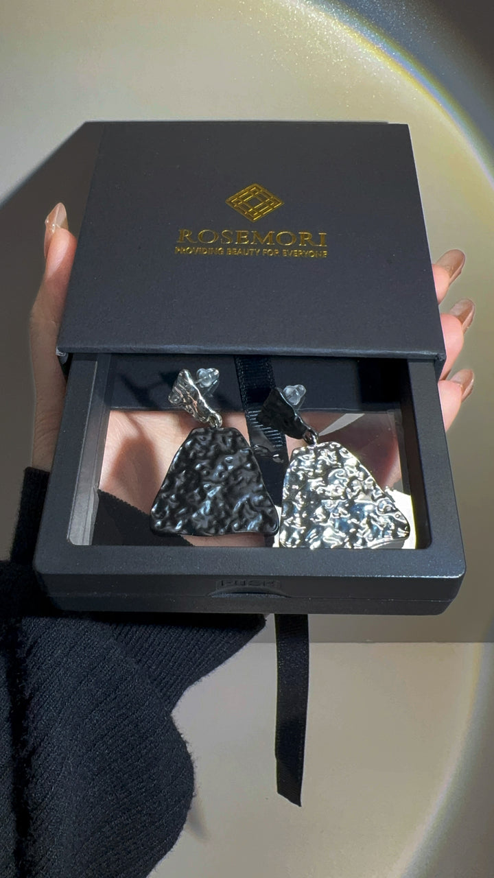 Black and White Colorblock Earrings