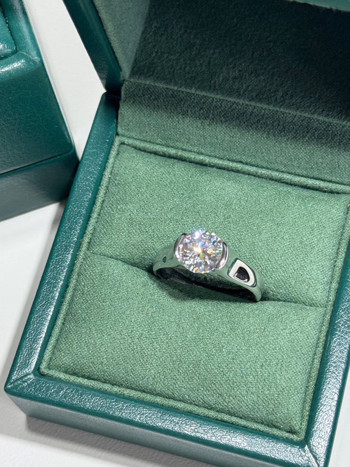 Round-Cut Moissanite Solitaire Ring