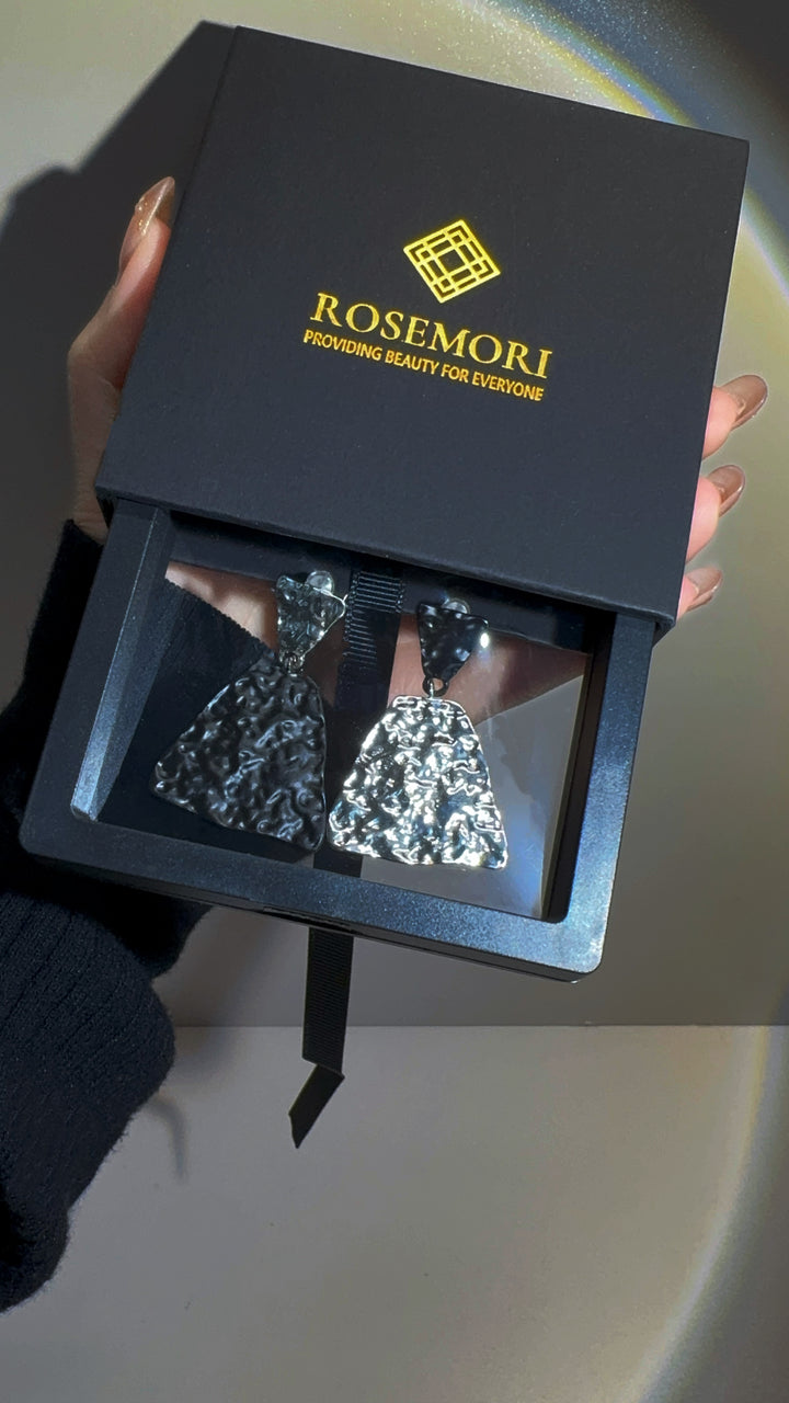 Black and White Colorblock Earrings