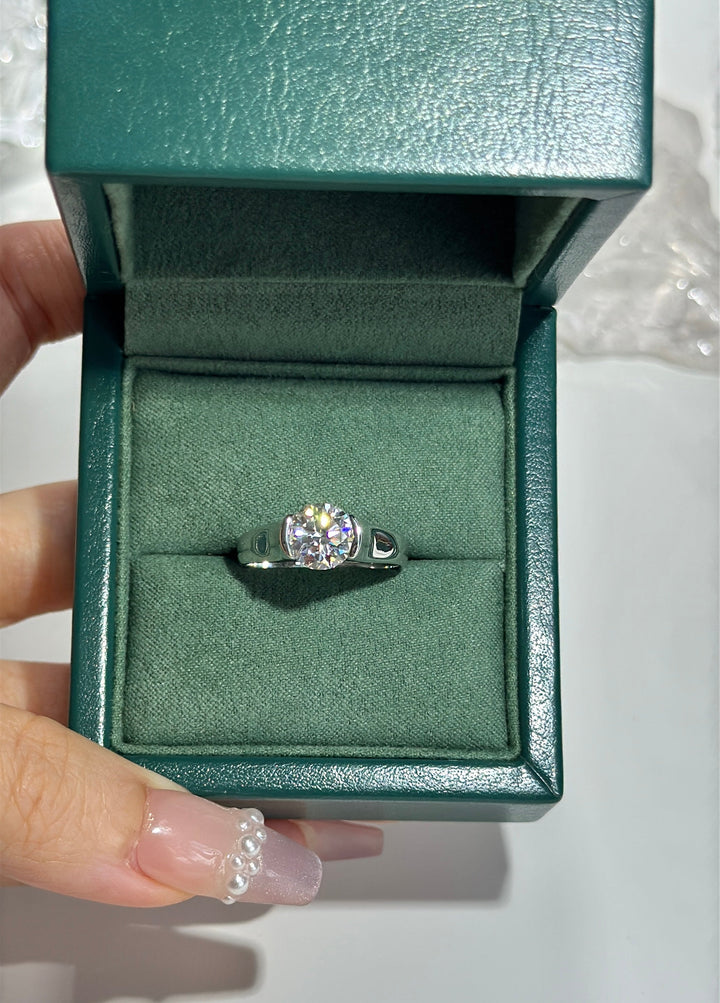 Round-Cut Moissanite Solitaire Ring