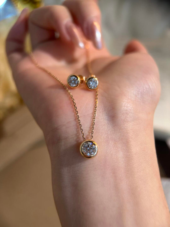 Bezel Set Moissanite Necklace