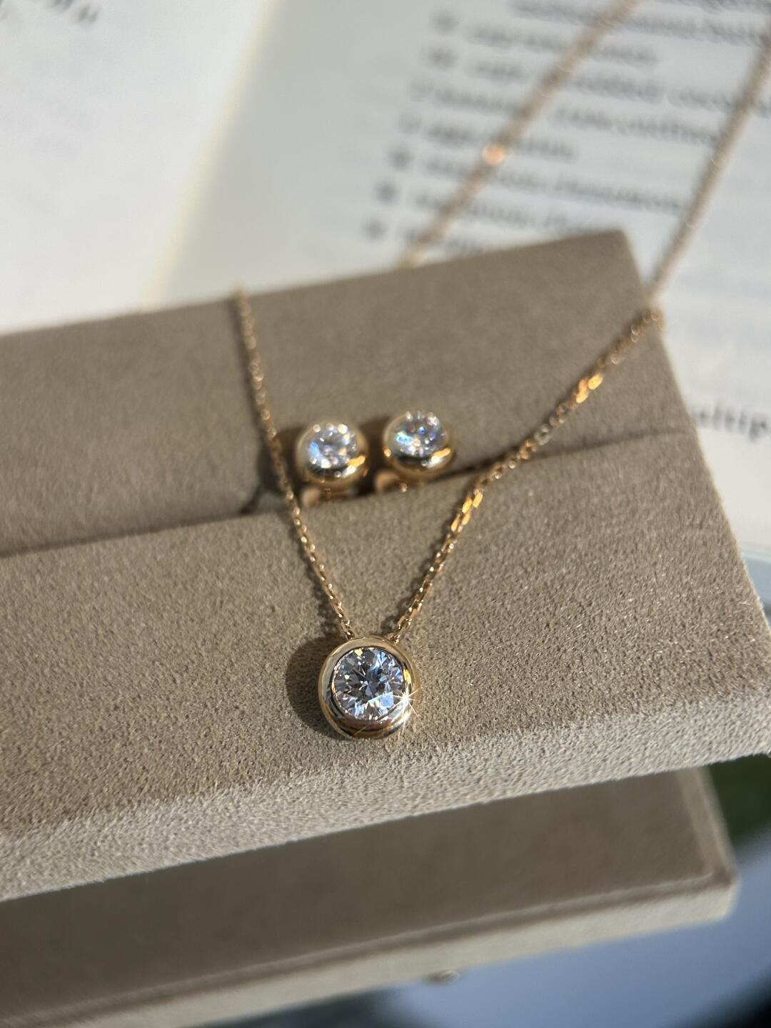 Bezel Set Moissanite Necklace