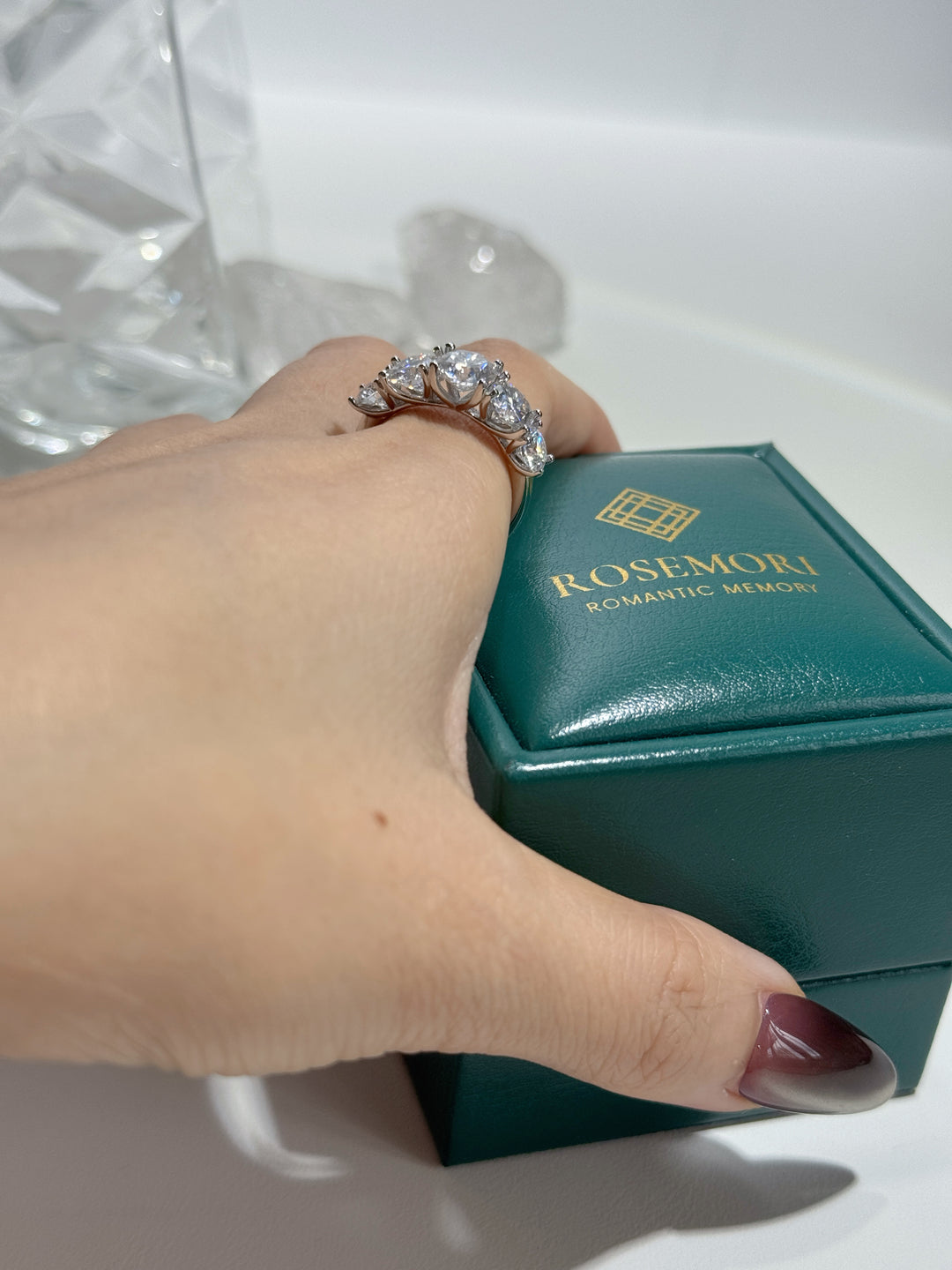 Celestial Wave Five-Stone Moissanite Ring | S925 Sterling Silver
