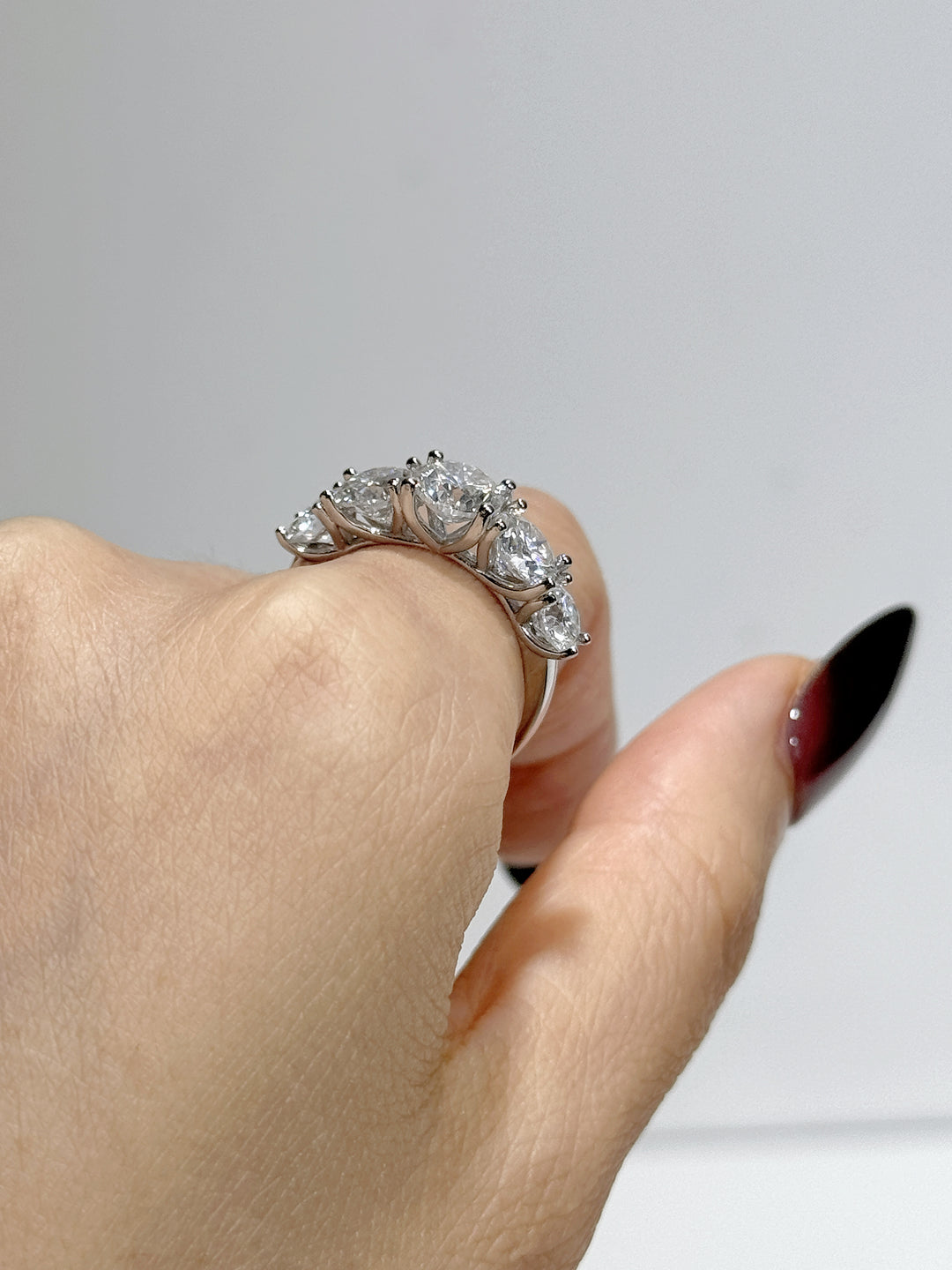 Celestial Wave Five-Stone Moissanite Ring | S925 Sterling Silver
