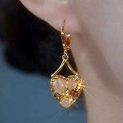 Cat's Eye Heart Earrings