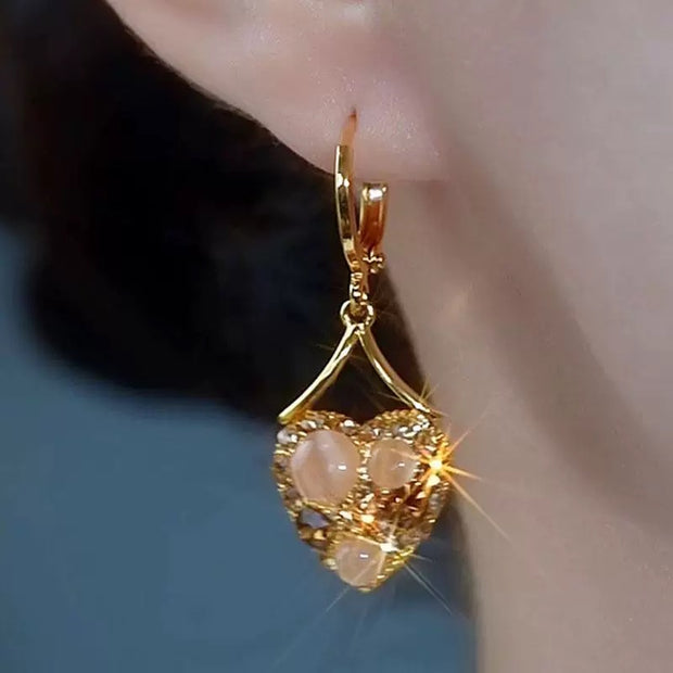 Cat's Eye Heart Earrings