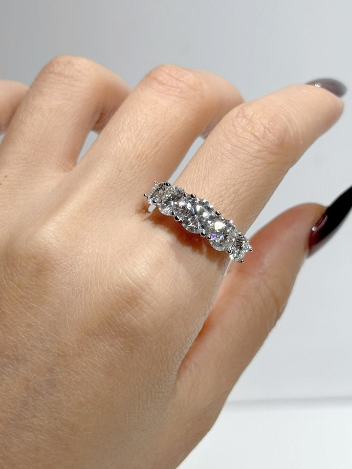 Celestial Wave Five-Stone Moissanite Ring | S925 Sterling Silver