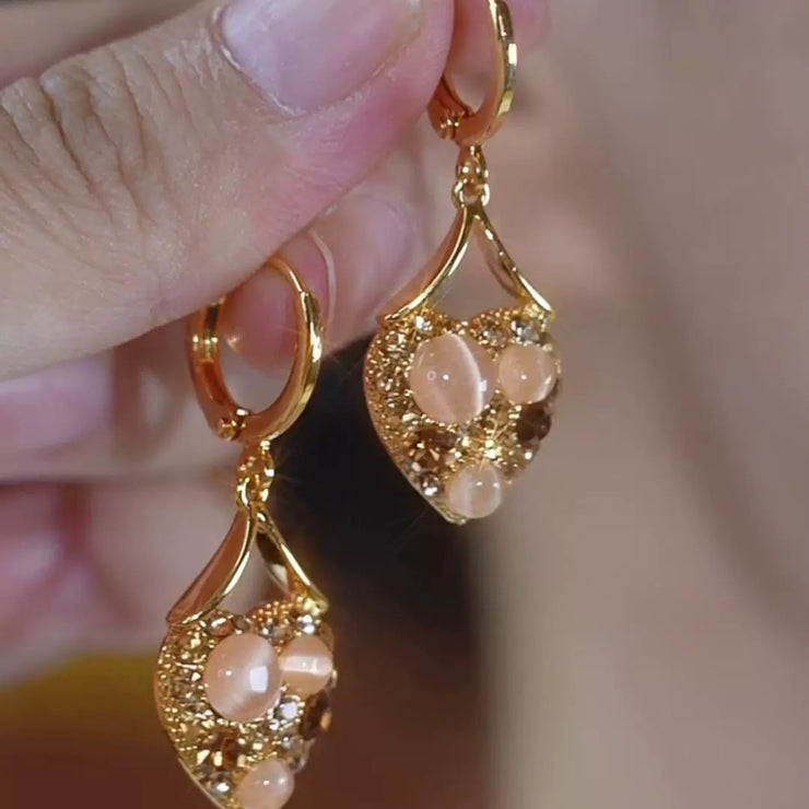 Cat's Eye Heart Earrings