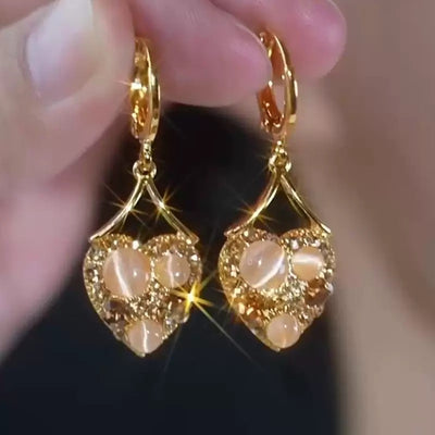 Cat's Eye Heart Earrings