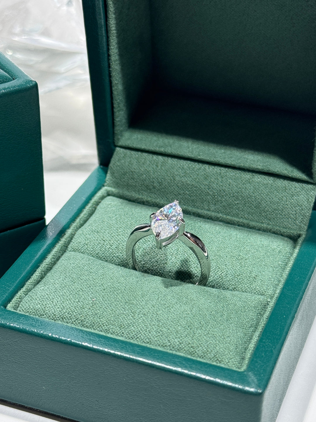 Marquise-Cut Moissanite Solitaire Ring — 2CT | S925 Sterling Silver