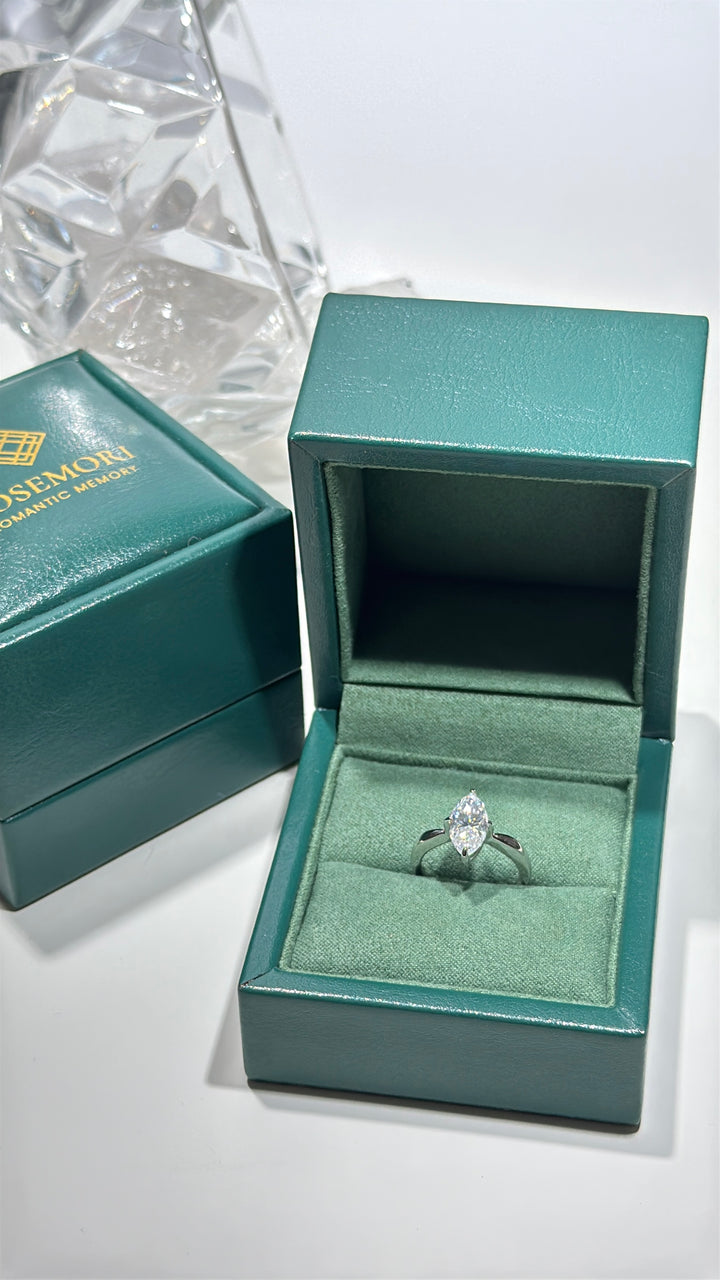 Marquise-Cut Moissanite Solitaire Ring — 2CT | S925 Sterling Silver
