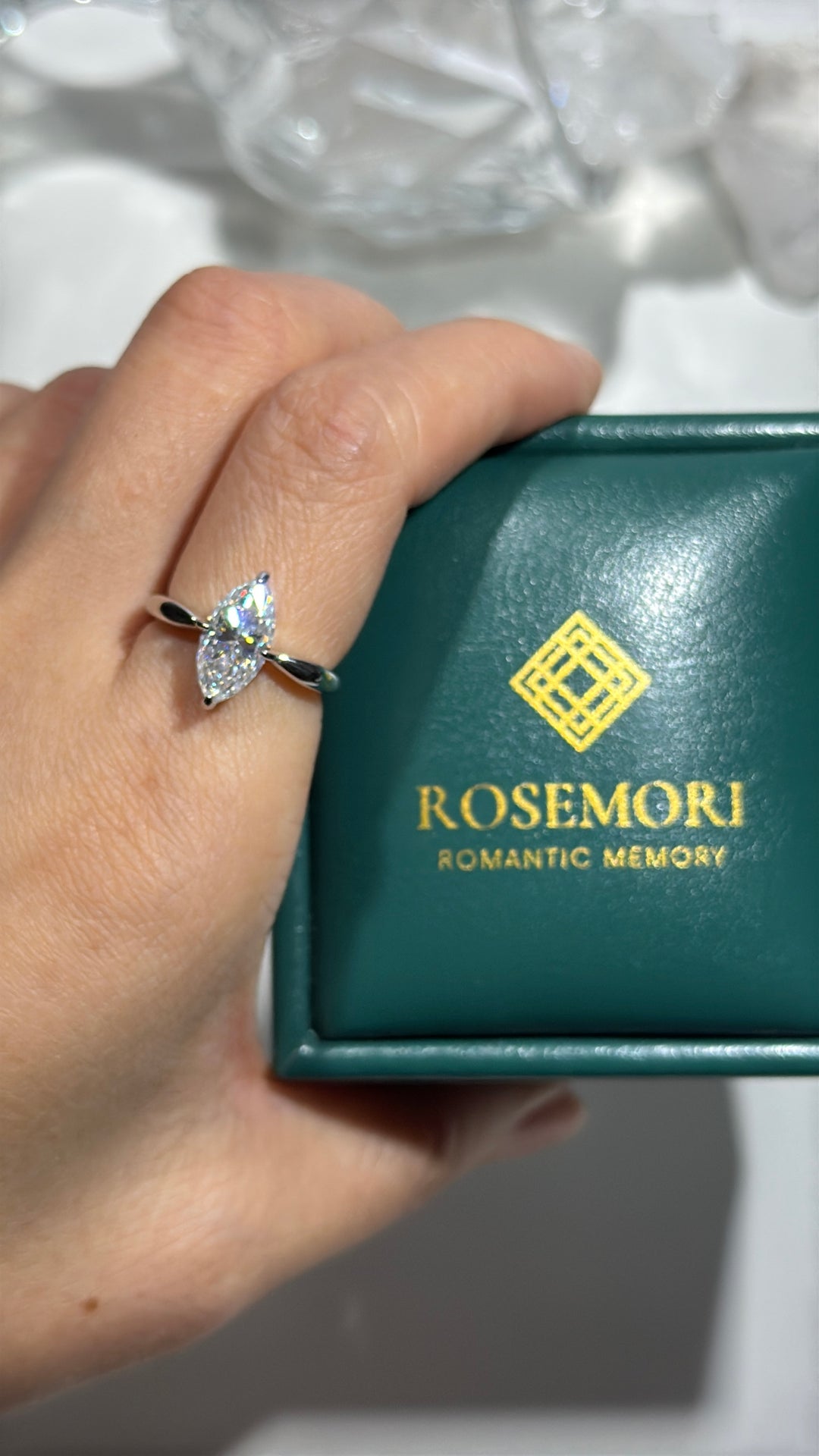 Marquise-Cut Moissanite Solitaire Ring — 2CT | S925 Sterling Silver