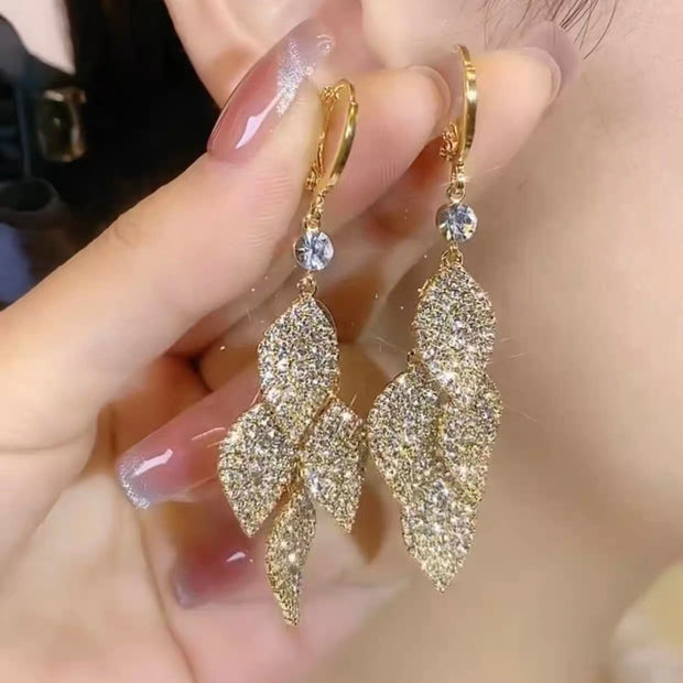 Pop Leaf Tassel Earrings