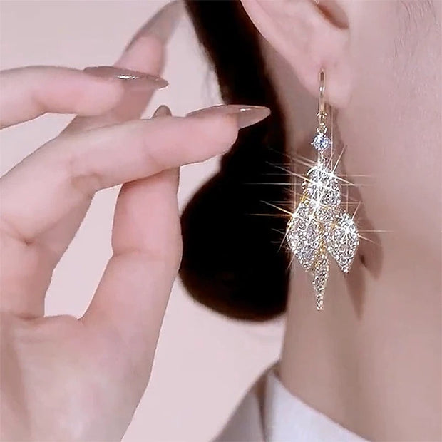 Pop Leaf Tassel Earrings