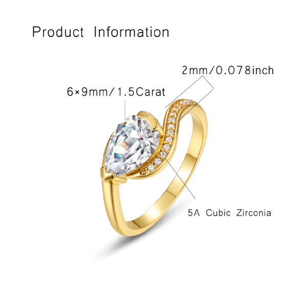 Pear Cut Moissanite Ring