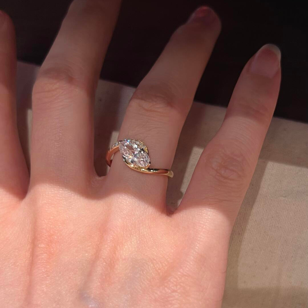 Pear Cut Moissanite Ring