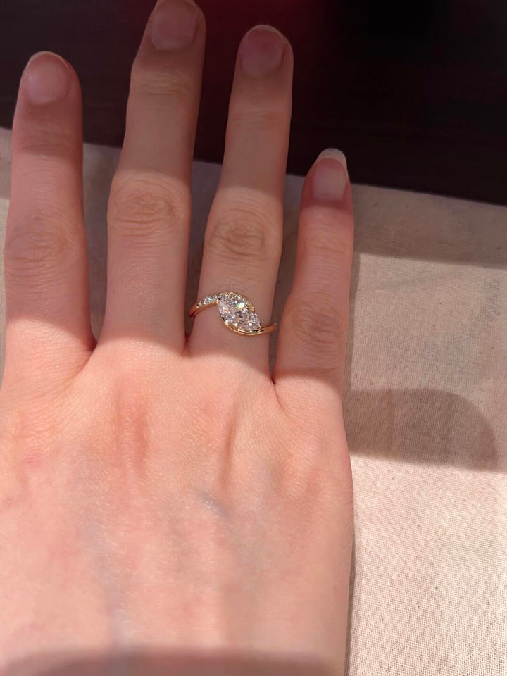 Pear Cut Moissanite Ring