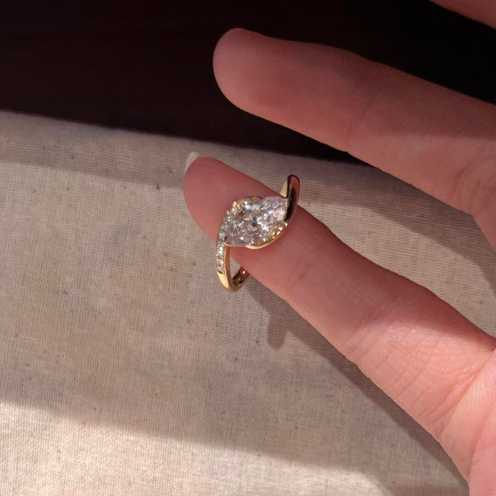 Pear Cut Moissanite Ring
