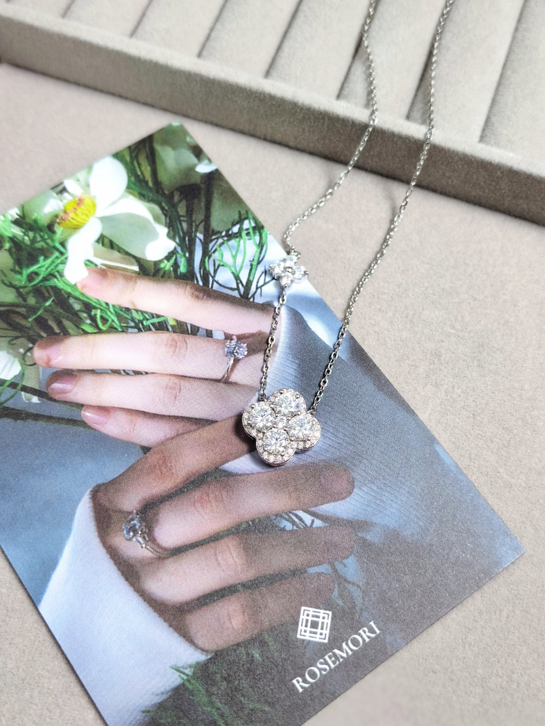 Lucky Four-Leaf Clover Moissanite Necklace
