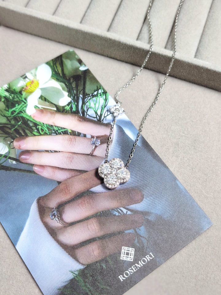 Lucky Four-Leaf Clover Moissanite Necklace