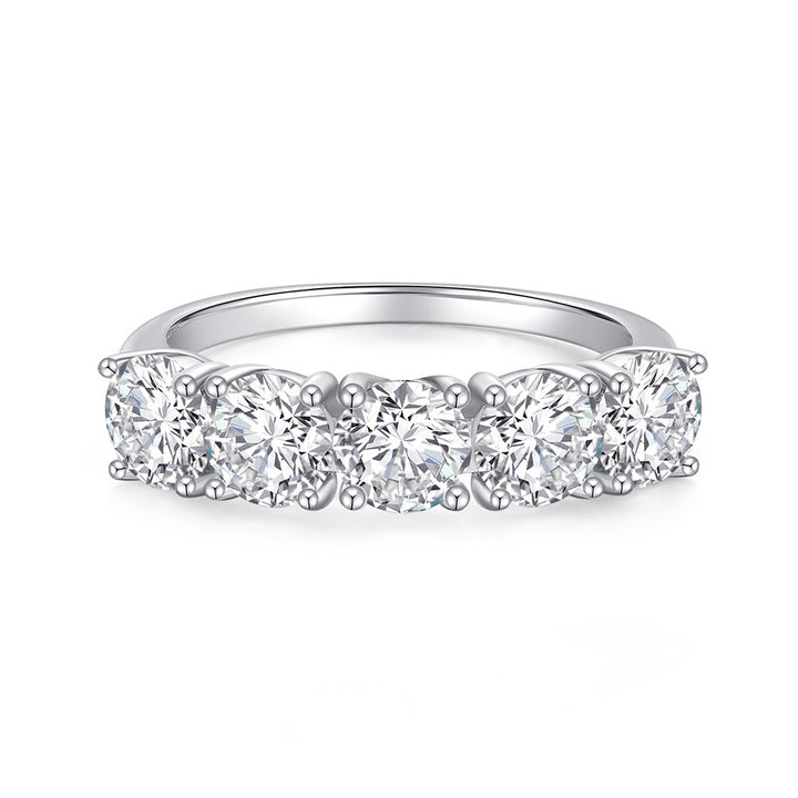 Celestial Wave Five-Stone Moissanite Ring | S925 Sterling Silver