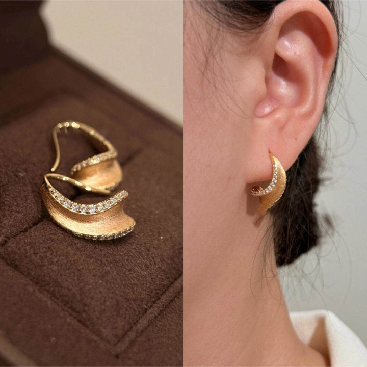 Luna Zircon Crescent Hoop Earrings