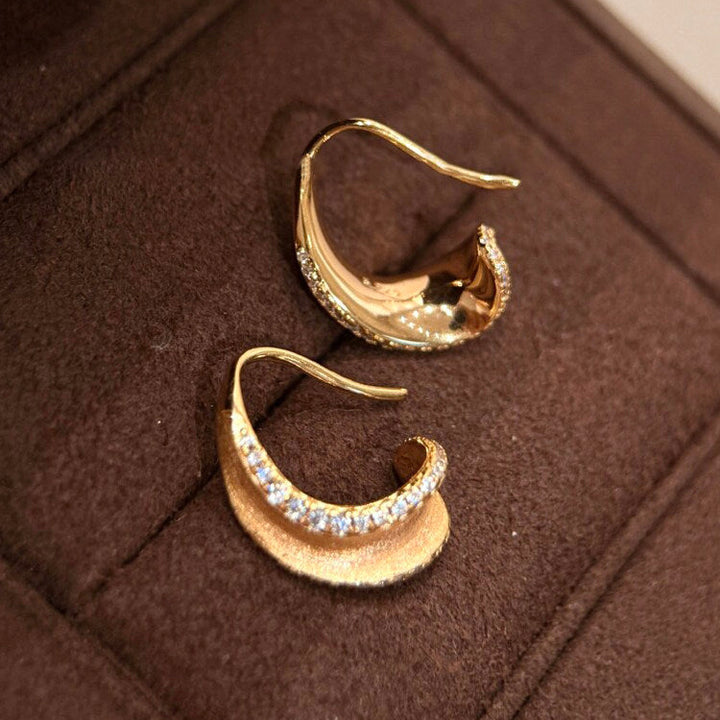 Luna Zircon Crescent Hoop Earrings