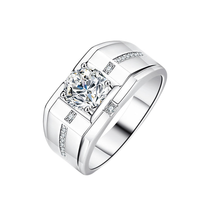 Aegis Round Moissanite Men’s Ring