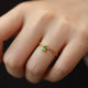 Green Teardrop Zircon Ring — Minimal Twist Band | S925 Sterling Silver