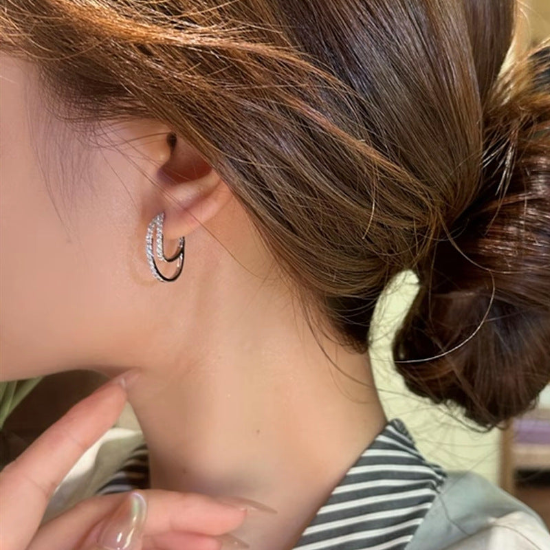Luna Twist Zircon Hoop Earrings