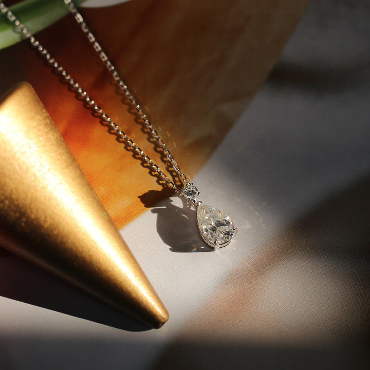 Teardrop Moissanite Pendant Necklace