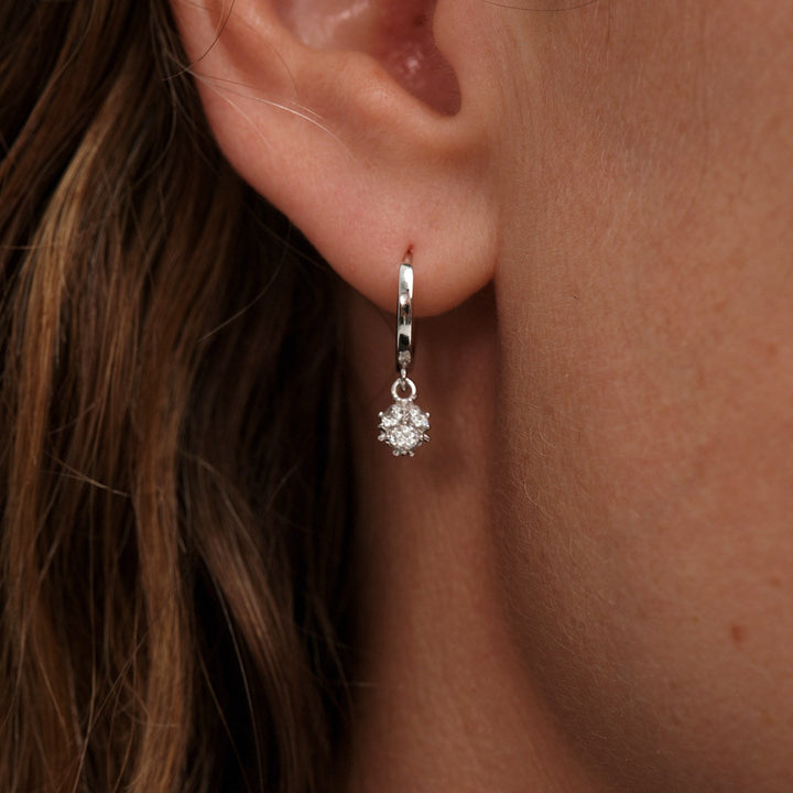 Classic Zircon Drop Hoop Earrings