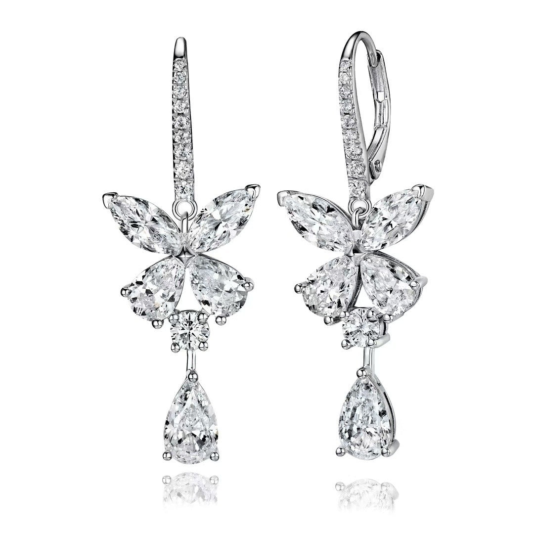Butterfly High Carbon Diamond Drop Earrings
