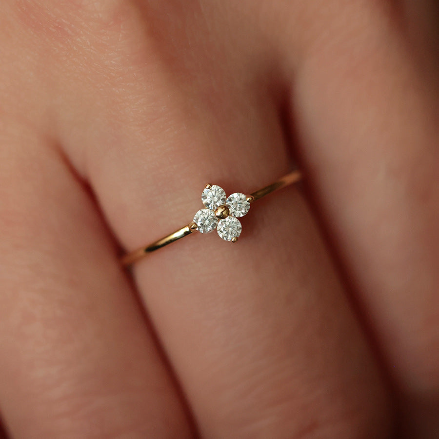Mini Flower Zircon Stud Earrings — Petite Sparkle | S925 Sterling Silver