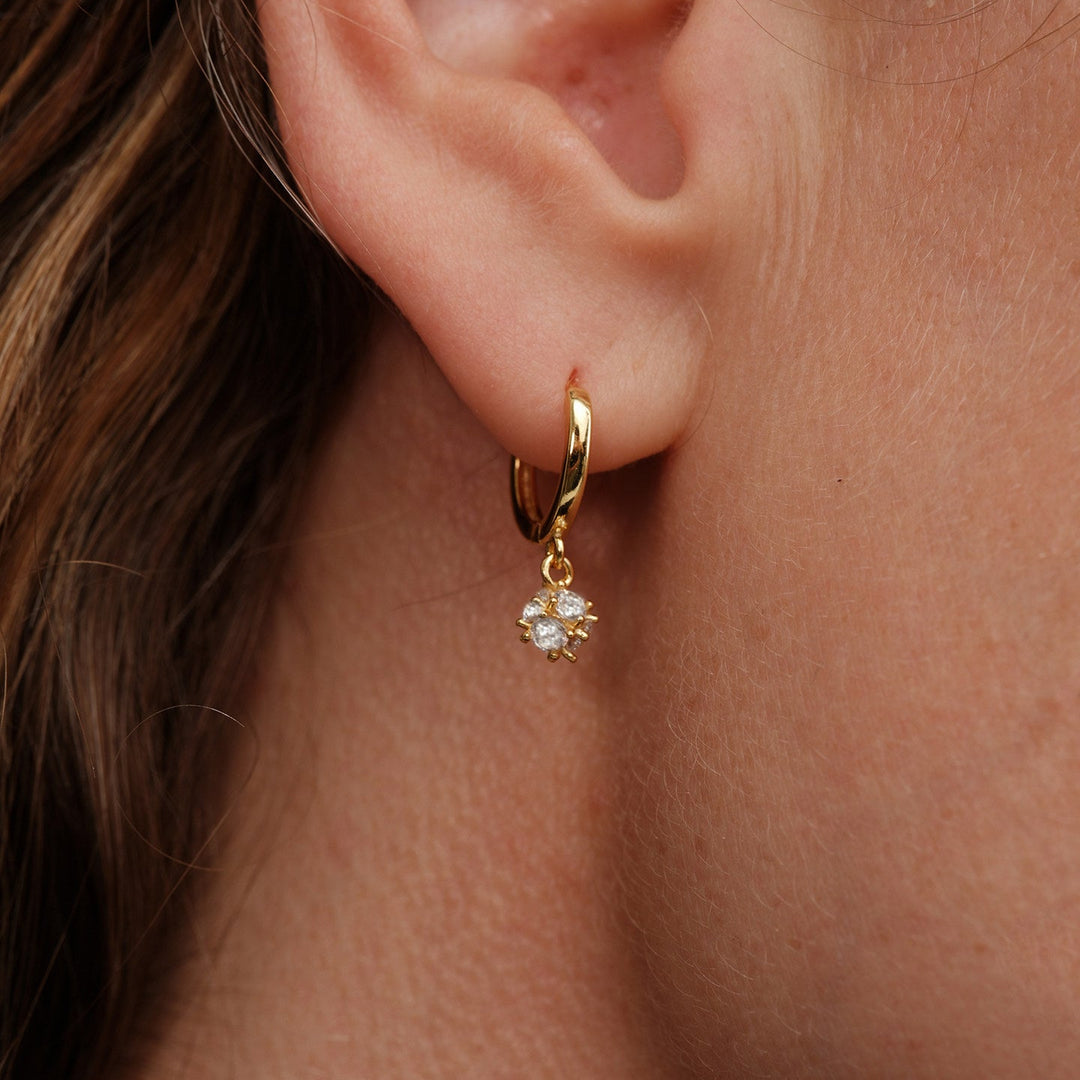Classic Zircon Drop Hoop Earrings