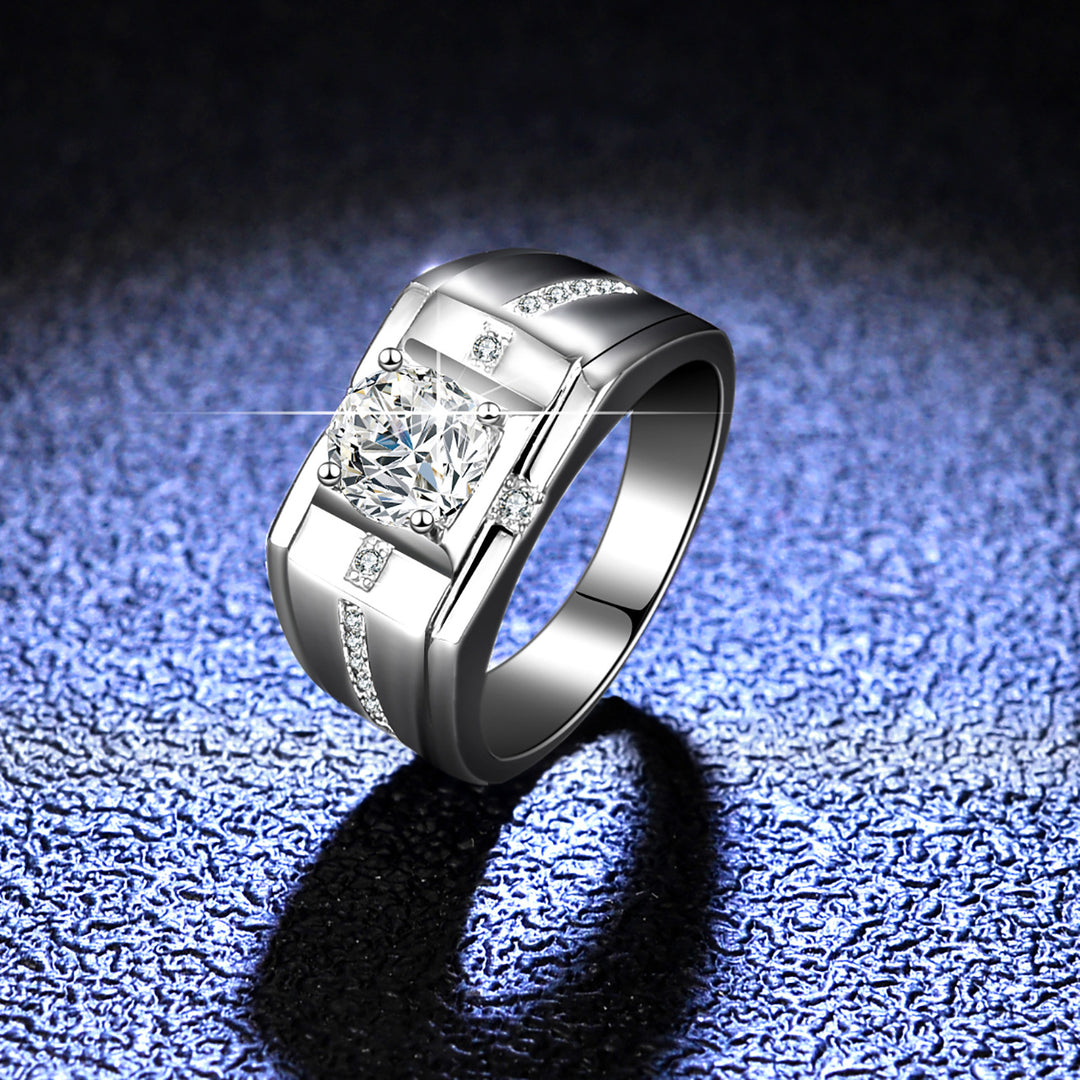 Aegis Round Moissanite Men’s Ring
