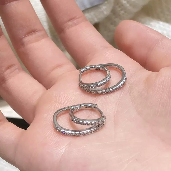 Luna Twist Zircon Hoop Earrings