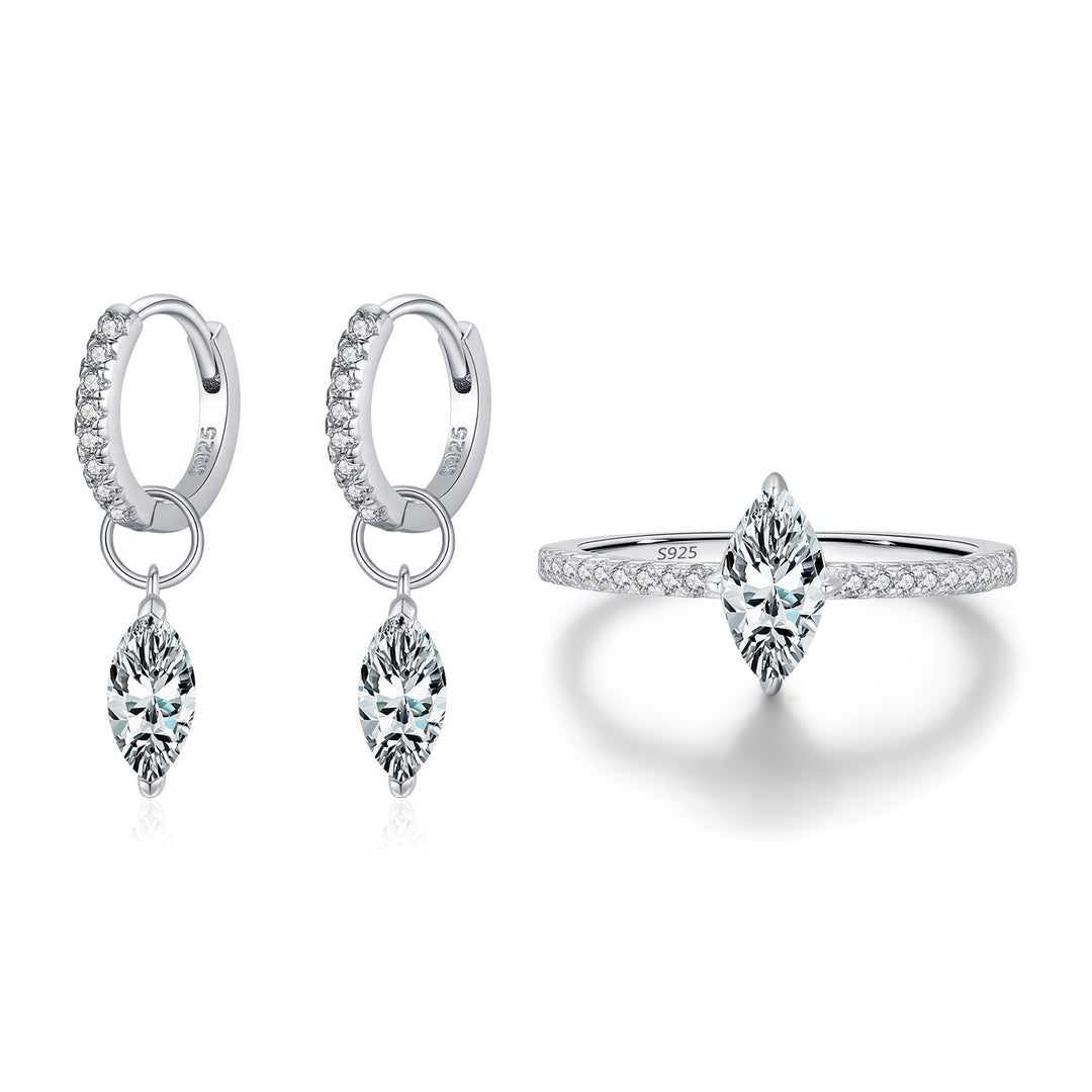 Marquise Moissanite Pavé Ring