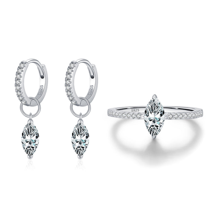 Marquise Moissanite Pavé Ring