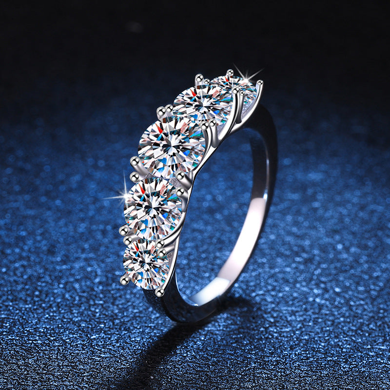 Celestial Wave Five-Stone Moissanite Ring