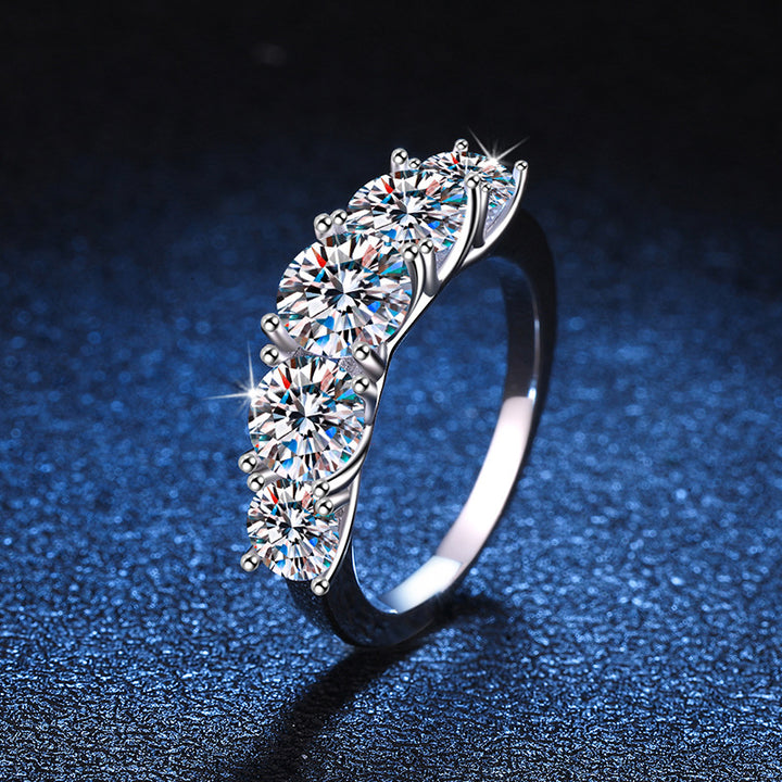 Celestial Wave Five-Stone Moissanite Ring
